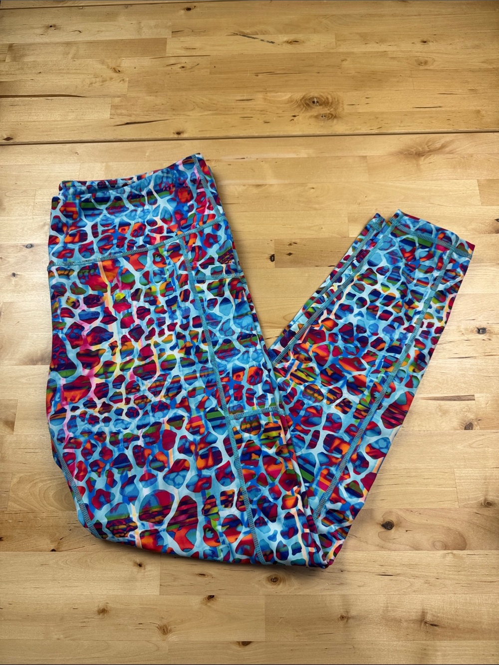 CVG Women’s XXL Full Length Leggings Pockets Colorful Exotic Workout